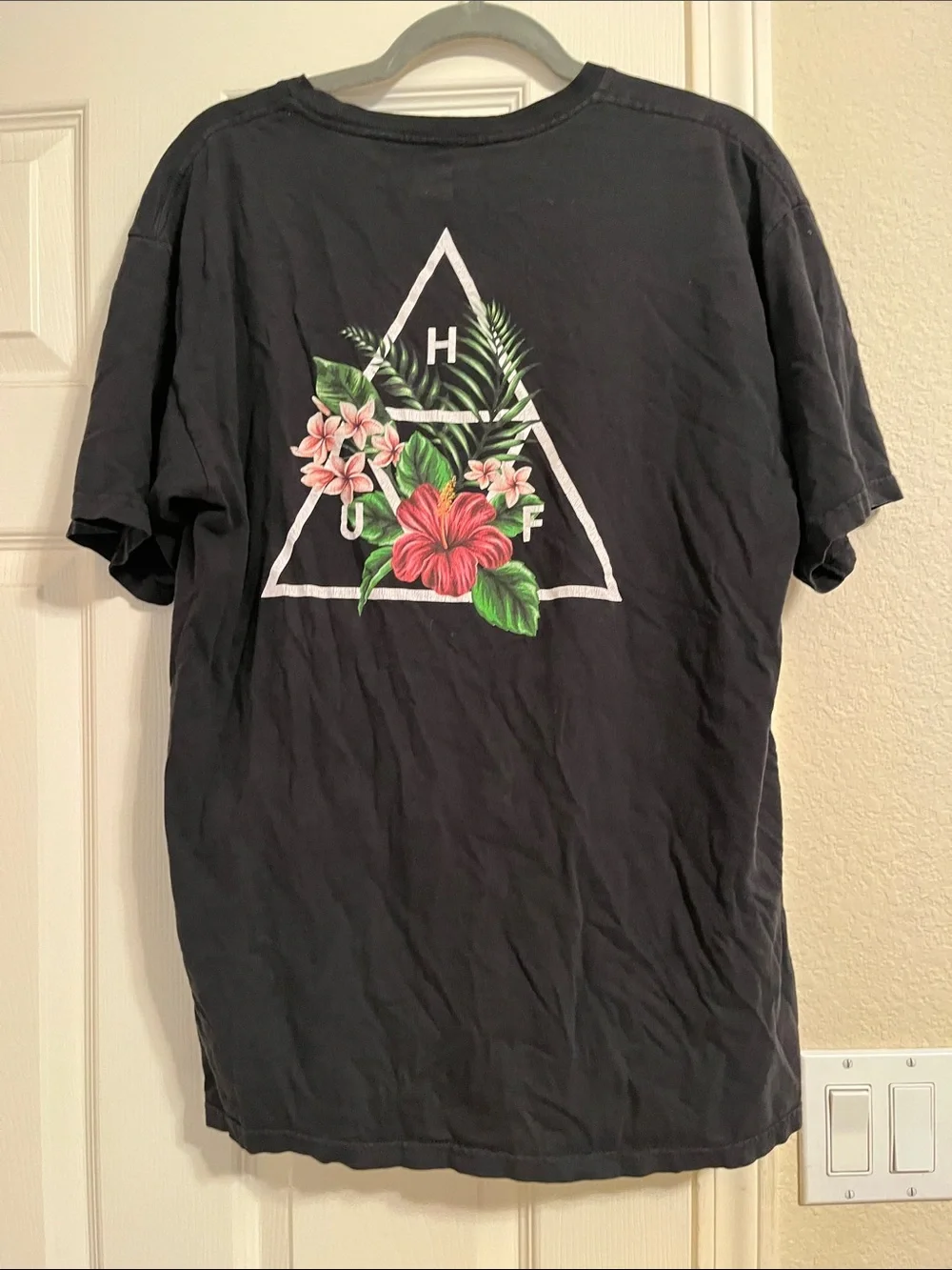 HUF Black Short Sleeve Triangle Logo Tee